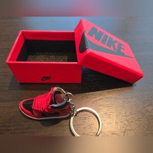 Nike Black and Red Sneaker Keychain